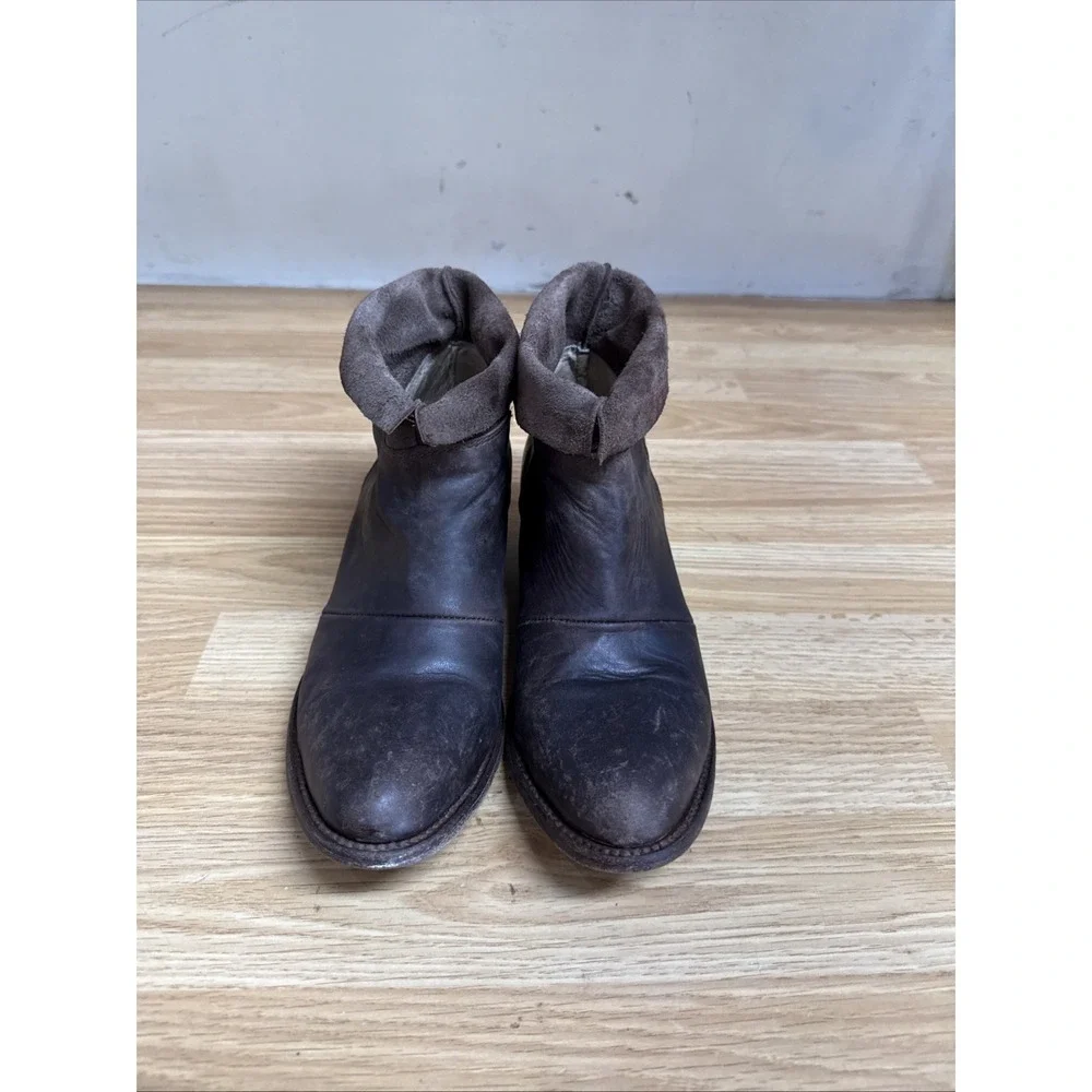Freebird by Steven Yerba Brown Distressed Leather Fold-Over‎ Western Boot Size 9